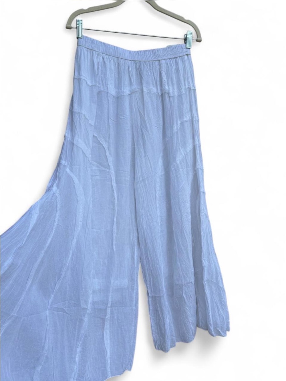 Entro white Smocked Drawstring Waist Palazzo Pants Cotton 100% Size S